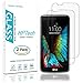 HPTech LG K10 Screen Protector - (2-Pack) Tempered Glass Screen Protector for LG K10 Bubble Free 9H Hardness with Lifetime Replacement Warranty