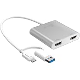j5create USB-C to Dual HDMI Multi-Monitor Adapter with USB Type-A convertor | 4K + 2K | Compatible with Windows and Mac (JCA365)