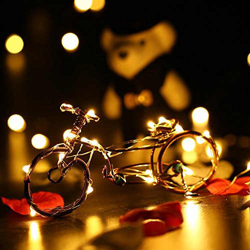 Brizled 12 Pack Fairy Lights, 7.2ft 20 LED Fairy String Lights Battery Valentine's Lights Silver Wire Lights Waterproof Starry Lights for Bedroom, Wedding, Holiday, Xmas Decorations, Warm White - Thumbnail 2