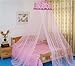 Housweety New Round Sequins Curtain Dome Bed Canopy Netting Mosquito Net (Pink)