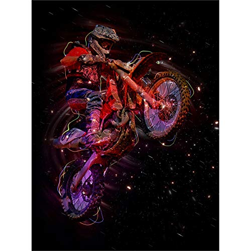 Electric Light Motocross Bike Canvas Wall Art Print