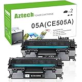 Aztech Compatible Toner Cartridge Replacement for HP 05A CE505A (Black, 2-Packs)