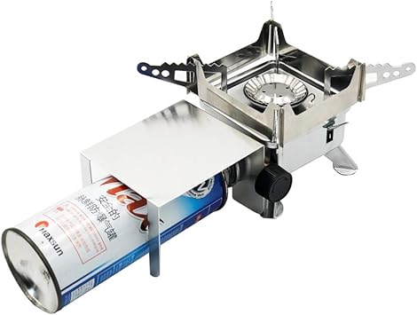 Amazon 新品 バーナー アウトドア キャンプ 多重防風 ストーブ カセットボンベ 優れた安定性 強火力 登山 キャンピング 小型 ミニコンロ 収納ポーチ付き 折り畳み式 防災用品 釣り q アウトドアなどに適用 画像参考 フリーサイズ Mikimiki Store シングル