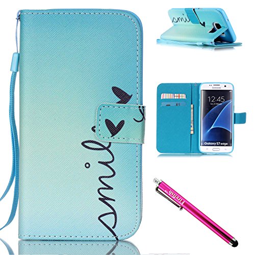 Galaxy S7 edge Case, Firefish [Card Slots] [Kickstand] Flip Folio Wallet Case Synthetic Leather Shell Scratch Resistant Protective Cover for Samsung Galaxy S7 edge
