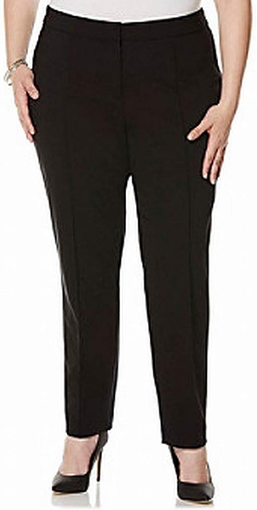 Rafaella Women's Plus Size Satin Twill Dress Pant, Black, 16W at Amazon