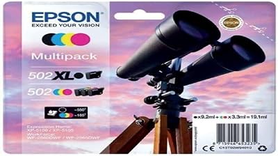 Epson Multipack 4-Colours 502 XL Black/Std CMY Ink Cartridges
