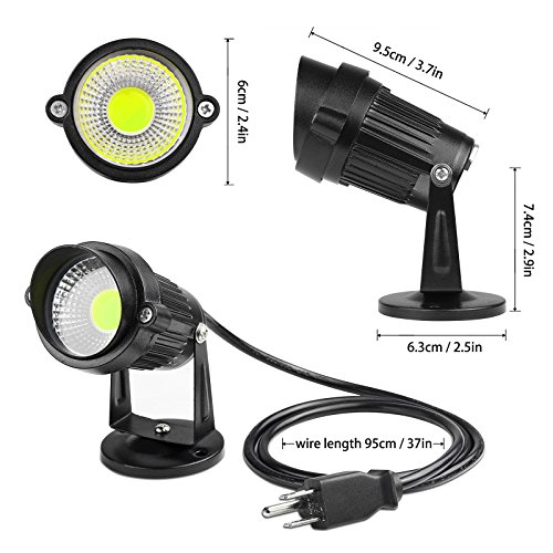 Lemonbest LED Landscape Up Down Light 5W White LED Decorative Spotlight Lamp 110V with Plug for