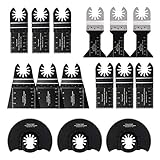 Vtopmart 15Pcs Wood Metal Oscillating Multi Tool Quick Release Saw Blades Fit Dewalt Fein Multimaster Bosch Dremel Makita Milwaukee Rockwell Ryobi Porter Cable Black & Decker Craftsman Ridgid
