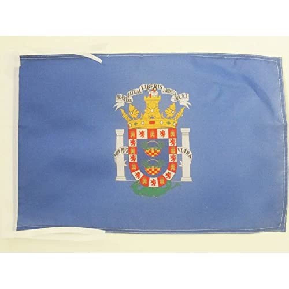 AZ FLAG - Melilla Flag - 18'' x 12'' - 100% Polyester Autonomous city of Melilla - Spain Small Banner with Two Cords - Fade Resistant - Vivid Colors - 18x12 in - 45x30 Cm