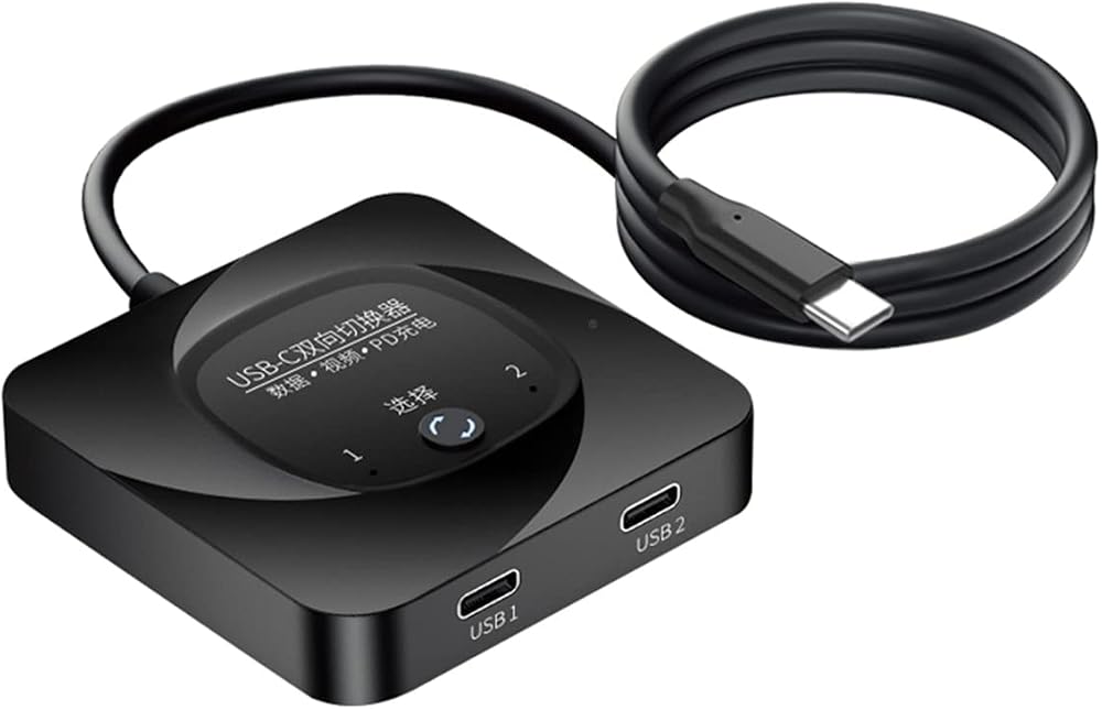Energetic USB C Bi-Directional Switch Data Video Selector Splitter Hub