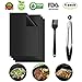COOFINE Grill Mat Set of 4 Non-Stick BBQ Grill Mats Reusable Easy to Clean with Grilling Accessories