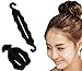 AKOAK 2 Pcs Black Color Hook Magic Beauty Hair Hairstyle Foam Sponge Donut Twister Hair Disk Ponytail Bun Maker Tie Upgraded