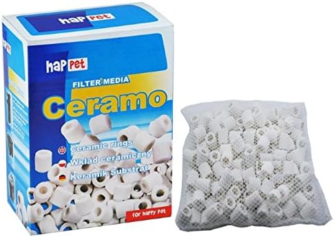 Happet Ceramo Filter Media 500 gr - Cannolicchi ceramici in ceramica ad alta porosità, in pratica retina apri e chiudi con cerniera