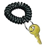 Securit Wrist Key Coil Wearable Key Organizer, Flexible Coil, Black (04995)