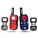 Walkie Talkies for Kids – Set of 2 Long-Range 22 Channel Portable Radios w/Built-in Flashlight, LCD Screen & 8 Interchangeable Theme Plates – Play Police, Spy, Fireman & Army Soldier