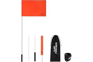 Affordura Water Ski Flag 48 Inch Orange Boat Flag 3 Sections Skier Down Flag Boat Safety Flag with Flag keeper and Storage Bag
