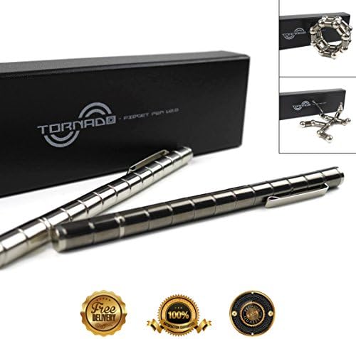 Tornado Fidget Pen v2.0 - Magnetic Fidget Spinner Pen - Stylus For iPhone/iPad - Stress Relief Toy (Black)