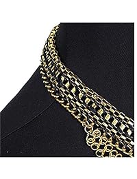 SUMAJU - Collar de cuentas con flecos, estilo bohemio, étnico, tribal, bohemio