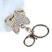 Generic Real Fox Fur Ball with Artificial Fox Head Inlay Pearl Rhinestone Key Chain for Womens Bag or Cellphone or Car Pendant (White)