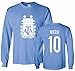 Tcamp Argentina Soccer Shirt Lionel Messi #10 Jersey Men's Long Sleeve T-shirt