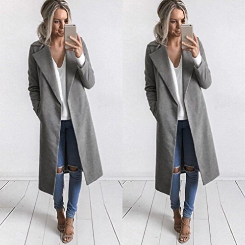 image for Tsmile Fashion Women Long Jacket Winter Wool Hooded Coat Casual Trench