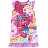 DreamWorks Movie Trolls Poppy Girls' Flutter Sleeve Sleep Nightgown for Girls 4-12
