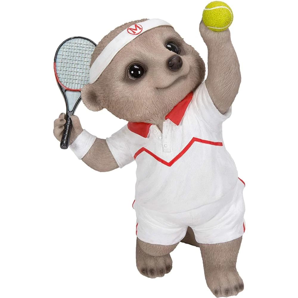 Vivid Arts Baby Meerkat Tennis Player Home or Garden Decoration (XMK-2342-D)