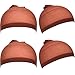 EBOOT Nylon Wig Caps, 4 Pieces (Dark Brown)