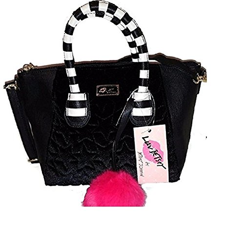 Luv Betsey Johnson Top Handle Satchel Handbag Crossbody (Black)