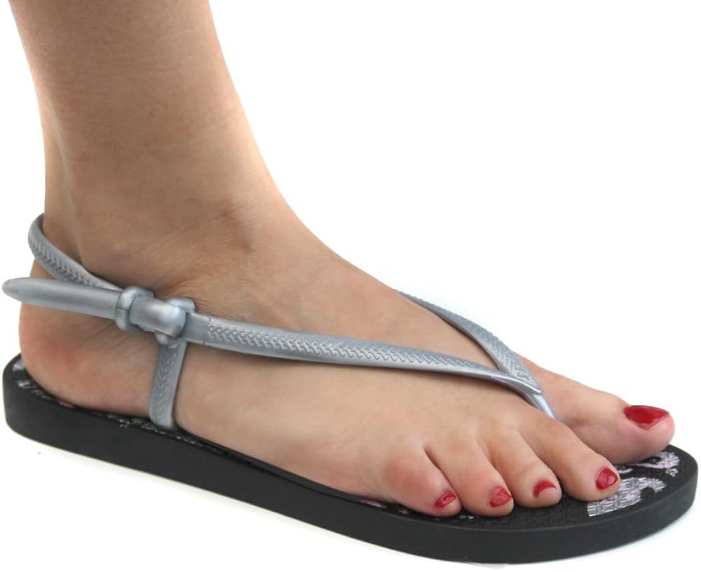 dunlop silver flip flops