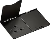 Knightsbridge 13A 2G Unswitched Floor Socket Matt Black view 1