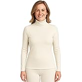 Lands' End Women’s Thermaskin Baselayer Thermal Turtleneck Top – Long Sleeve Lightweight Heat-Generating Thermal Shirt