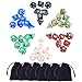eBoot 42 Pieces (6 x 7) Polyhedral Dices Game Dices Assorted Colors for Dungeons and Dragons DND MTG RPG with 6 Pack Black Pouches, 6 Sets of d20, d12, 2 d10 (00-90 and 0-9), d8, d6 and d4