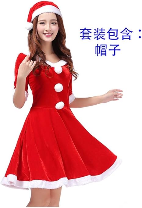Babbo Natale Femmina Immagini.Sdlryf Babbo Natale Vestito Costume Di Natale Femmina Rosso Cos Santa Claus Costume Di Vestiti Amazon It Sport E Tempo Libero