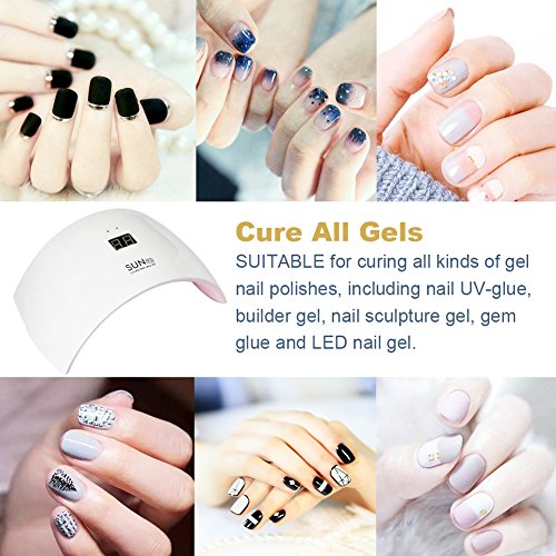 image for Hausse 24W LED UV Nail Lamp with 90s Timer, Nail Dryer with USB Port E