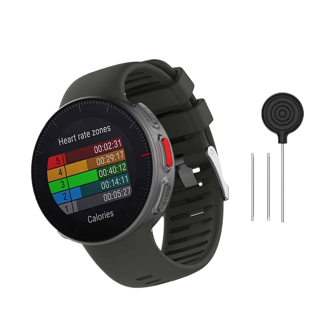 Huwokxix Watch Strap compatible with Polar Vantage V,Adjustable Silicone Sports Strap Replacement Band for Polar Vantage V Smart Watch