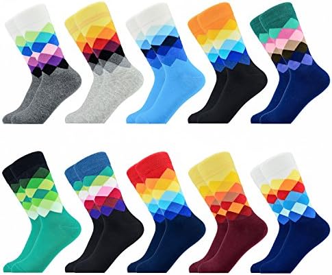 Colored Socks for men Funny socks Colorful scoks gift Casual Long Bed Socks Dress cool bright comfort 10