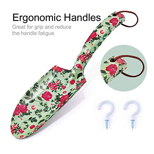 3 Piece Garden Hand Tool set, Gardening Kit Includes Trowel, Pruning Shear, Hand Fork for Garden Gifts (Garden Tool Set - Light Green)