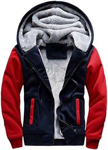 Tymhgt Men Stylish Warm Full Zip Hooded Baseball Active Outdoor Jaket 1 S
