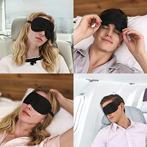 Sleep Mask, Sleeping Mask, Eye Mask for Men and Women with 3D Contoured Shape, 100% Block Out Light, Lightweight & Comfortable with Adjustable Strap for Traveling/Naps/Night Sleeping(3 Pack)