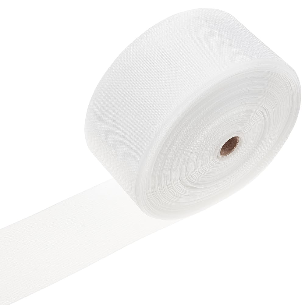 Photo 1 of BENECREAT 55 Yards Translucent Drapery Buckram, 3 Inch White Heading Tape, Sew-in Fabrics Drapes for Home Sewing Window Curtains Garment Accessories