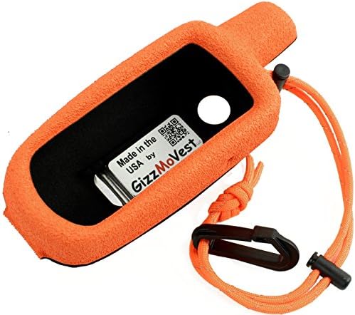 Garmin 64 GPSMAP 64sc, 64stc CASE COVER made by GizzMoVest LLC in 'Premium Orange'. High-tech Composite Molded Protection includes Metal Belt Clip, Wrist Lanyard-Clip. MADE IN THE USA