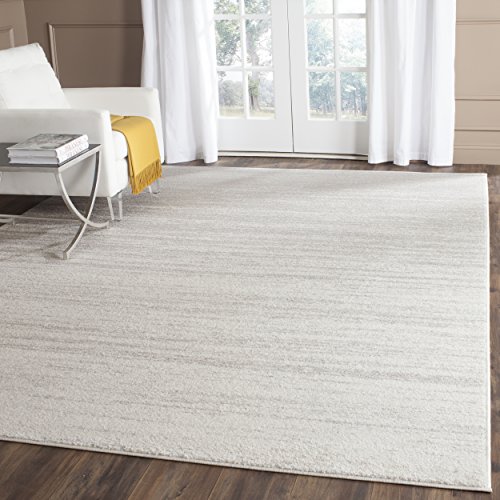 Safavieh Adirondack Collection ADR113B Ivory and Silver Modern Abstract Square Area Rug (8' Square)