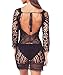 Bestyou Crochet Cover Ups for Women Hollow Out Sleeveless Bikini Swimsuit Swimwear Knit Tops Halter Beach Dresses (Black A)