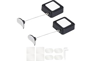 LYNVIRE Retractable Remote Control Tether Lock: 6.5 ft Upgraded Pulling Force Security Lanyard Lock with Adjustable Cable Leash Length Clasp for TV Remote Control, Gaming Controller, Tablets Showroom (2 PCS)