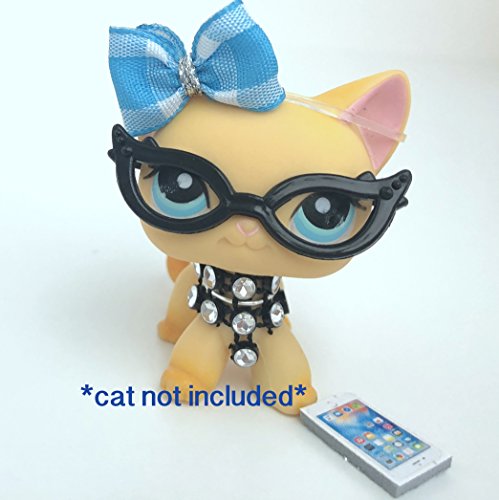 Littlest Pet Shop LPS Bow Nerd Glasses Phone Accessories Lot - CAT NOT Included