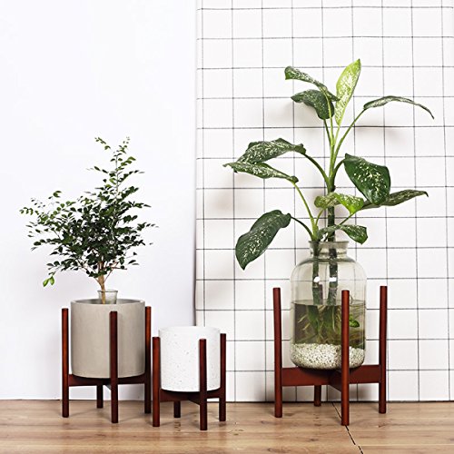 RISEON Mid Century Modern Plant Stand, Wood Indoor Flower Pot Holder Display Potted Rack Rustic,Large Wooden Floor Planter Stand (Planter Not Included) (Large, Dark Brown) - Thumbnail 7