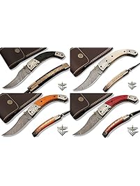 6012 Engraved Custom Survival Pocket knife - Handmade Damascus Steel Tactical Folding Pocket Knife with Sheath GladiatorsGuild