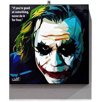 Pop Art Movie Quotes [Joker - The Dark Knight] DC Villain Framed Acrylic Canvas Poster Prints Artwork Modern Wall Decor, 10