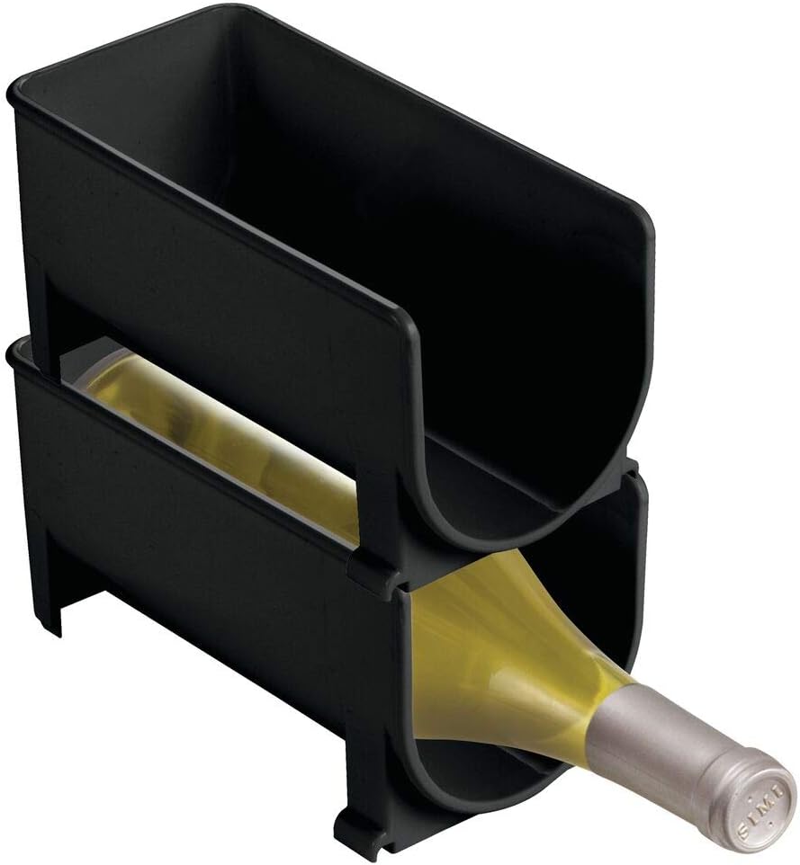 mDesign Set of 2 Modern Bottle Holders Stackable Water Bottle Holder